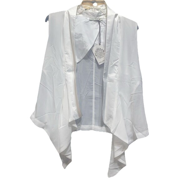 NWT Wax Couture White Open Front Cardigan Vest see measurements - Picture 2 of 10